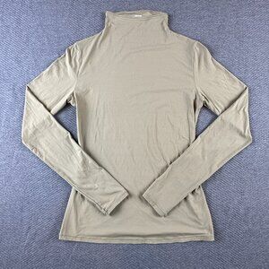 Skims Fits Everybody Long Sleeve Turtleneck Funnel Top Beige Tan Size Medium M